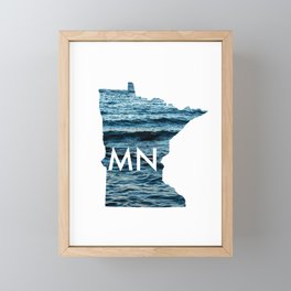 Minnesota Map Waves Framed Mini Art Print
