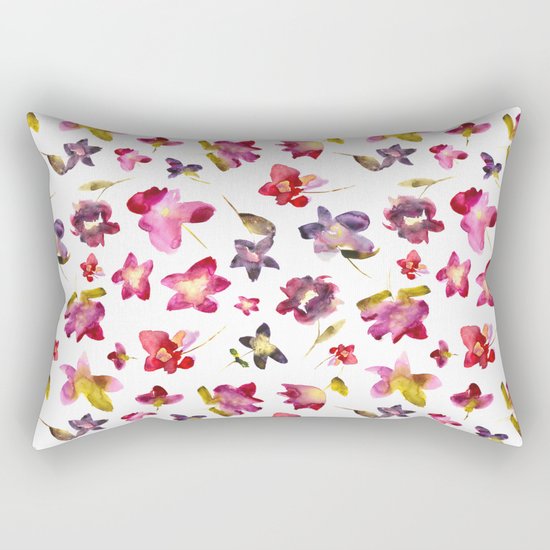 Floral vibes in watercolor Rectangular Pillow