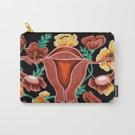 Womb in Bloom Carry-All Pouch | Floral, Svadhisthana, Cycle, Drawing, Garden, Creation, Flowers, Womb, Alchemy, Digital 