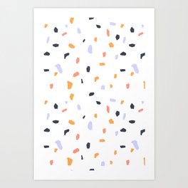 Terrazzo flooring pattern with colorful marble rocks Art Print