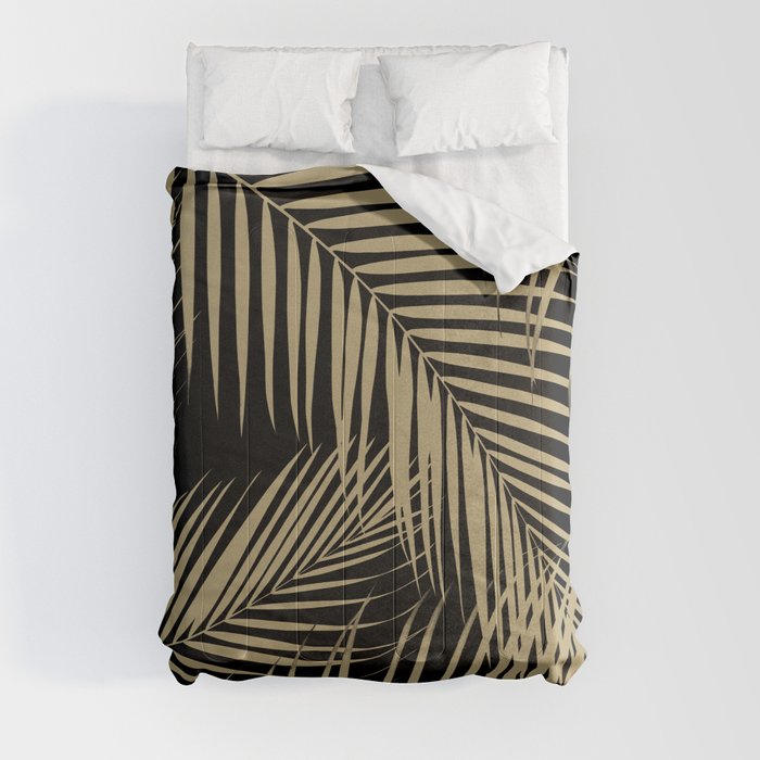 Palm Leaves - Gold Cali Vibes #9 #tropical #decor #art #society6 Comforter