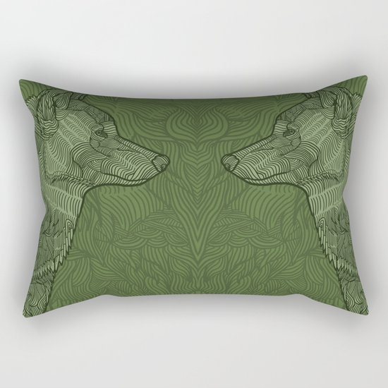 Enthusiastic Wolf Rectangular Pillow