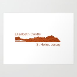Elizabeth Castle in St Aubins Bay Jersey Channel Islands Spotted Art Print