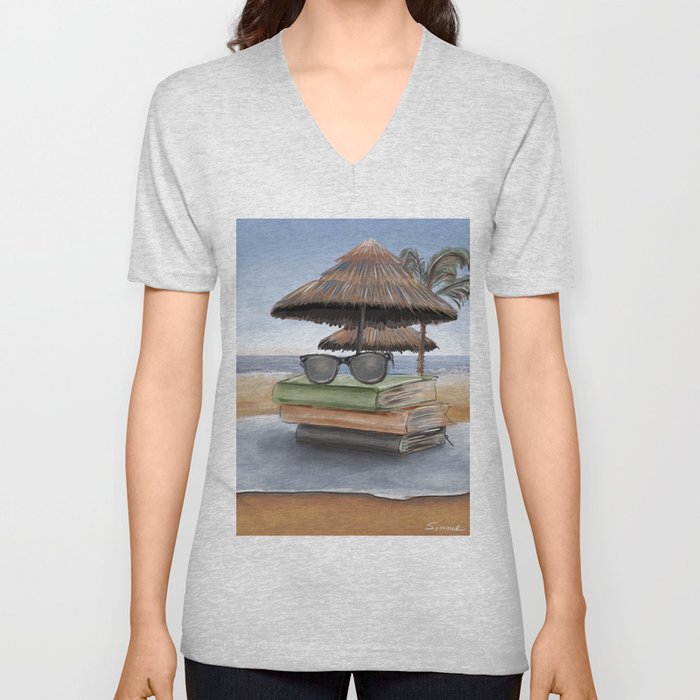 Summer vacation  V Neck T Shirt