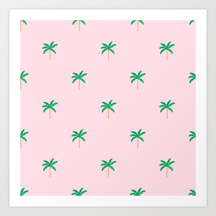 Palm trees pastel pattern Art Print