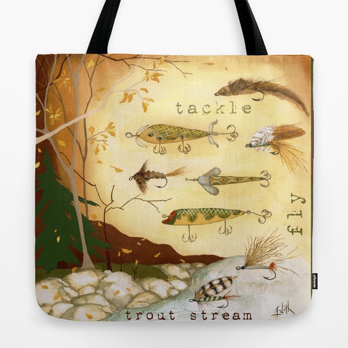 Fishing Tackle Tote Bag by Edith Jackson Designs