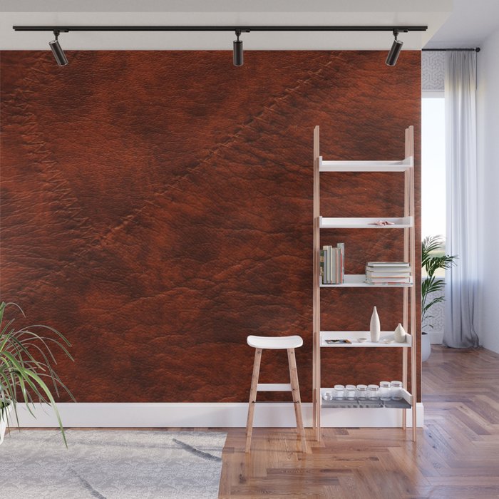 Brown Leather Design Wall Mural