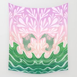 Seahorse Design in Green Wall Tapestry