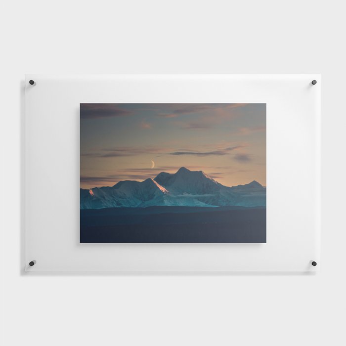 Sunset over the Alaska Range, Delta Junction Floating Acrylic Print