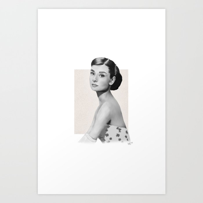Portrait - Audrey Hepburn Art Print