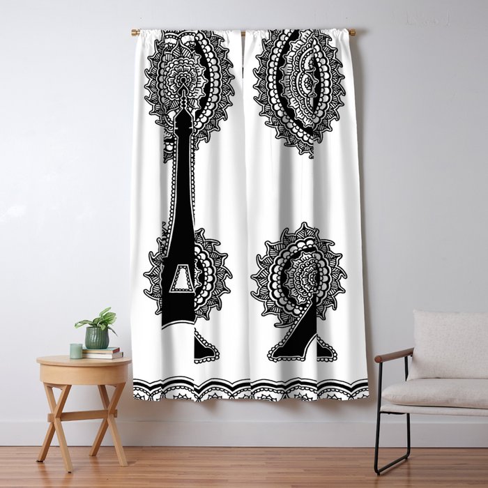 Henna Eiffel Tower Paris Blackout Curtain By Hennabyhilary Society6