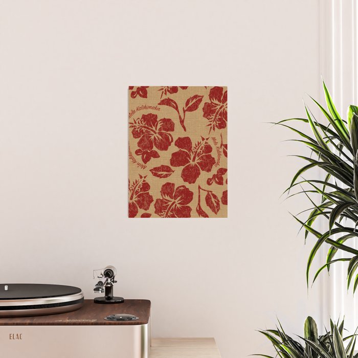 Mele Kalikimaka Vintage Pareau Hawaiian Hibiscus
