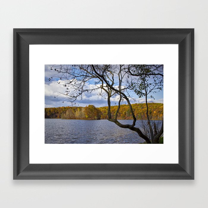Autumn at Hall Lake by Yankee Springs in Michigan Framed Art Print