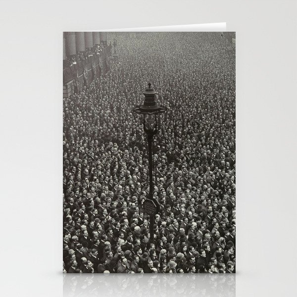 1919 Two-Minutes of Silence, Armistice Day, End of WWI, London, England ceremony black and white photograph, photography, photographs Stationery Cards