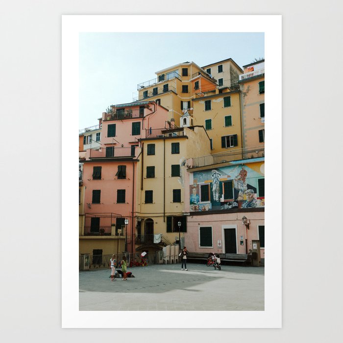 Cinque Terre, pastel dream houses | Mediterranean Coast, Italy | Colorful travel photography in Europe | Horizontal art print Art Print