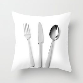 Fork, knife and spoon Throw Pillow