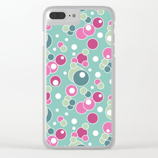 Retro. Multi-colored polka dots . Clear iPhone Case