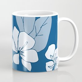 Stonecrop Garden Floral, Drawing in Classic Blue Coffee Mug