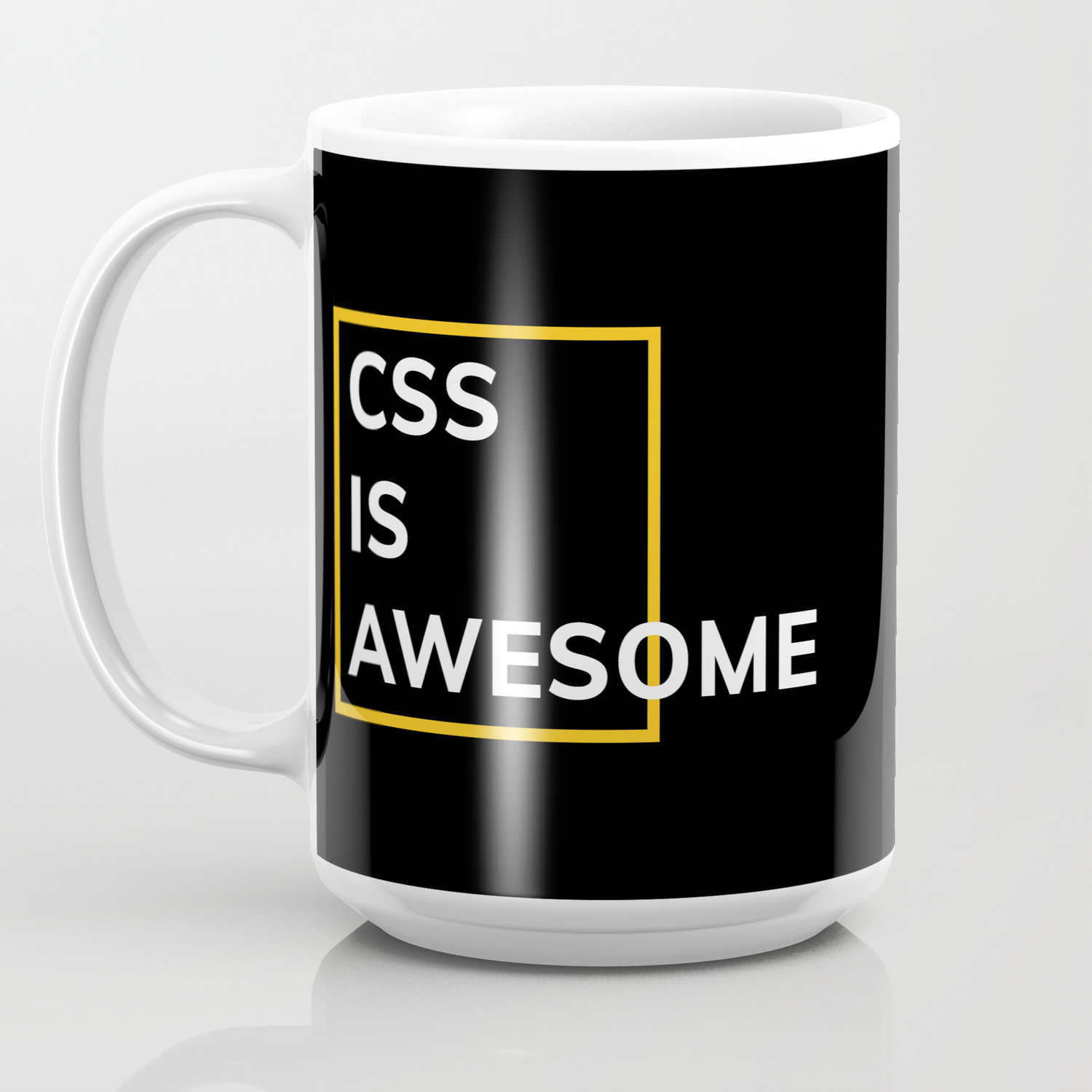 Css Is Awesome Yellow White Coffee Mug By Mtl To Paris Society6