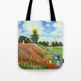 Claude Monet - Poppy Field at Argenteuil Tote Bag
