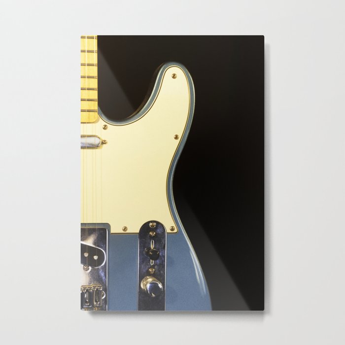 Electric Guitar study in Blue Metal Print