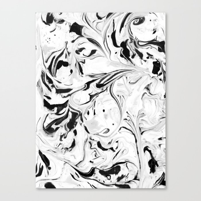 Black and White Marble Canvas Print