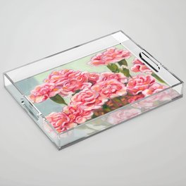 Pink Carnations Acrylic Tray