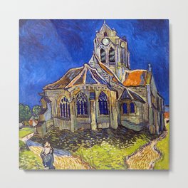 Vincent Van Gogh - The Church at Auvers Metal Print | Vincent, Impressionist, Culture, Cityscape, France, Cultural, Famous, Post Impressionist, Artistic, Painting 