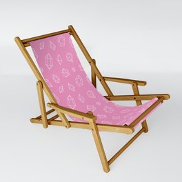 Pink and White Gems Pattern Sling Chair