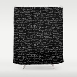 Math Equations // Black Shower Curtain