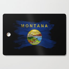Montana state flag brush stroke, Montana flag background Cutting Board
