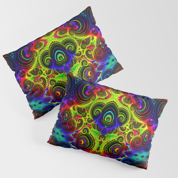 Vibrant Psychedelic Swirl Pattern #1 Pillow Sham