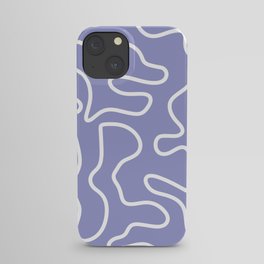 Squiggle Maze Minimalist Abstract Pattern in Light Periwinkle Purple iPhone Case