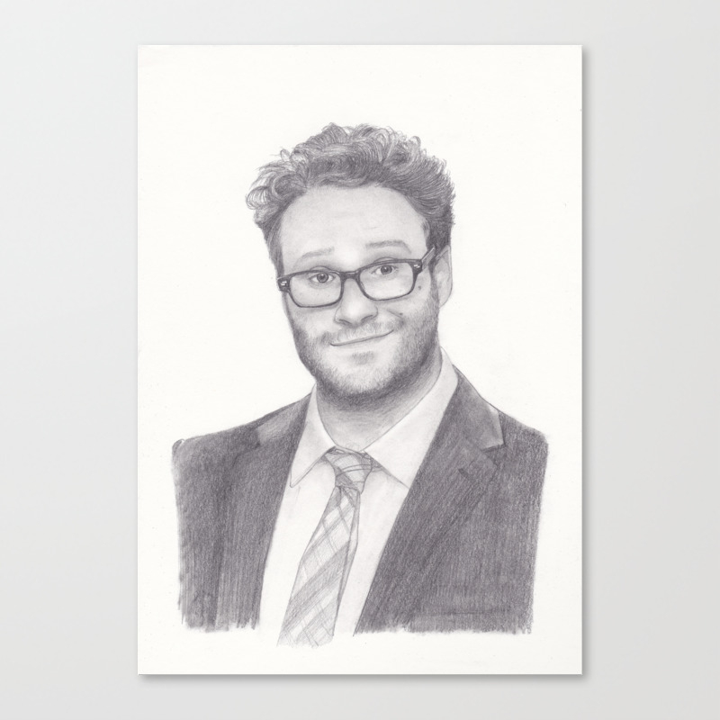 Seth Rogen Pencil Drawing Canvas Print By Moii Arts Society6