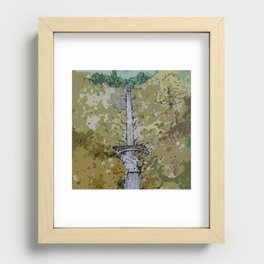 Multnomah Falls Waterfall Painting Recessed Framed Print