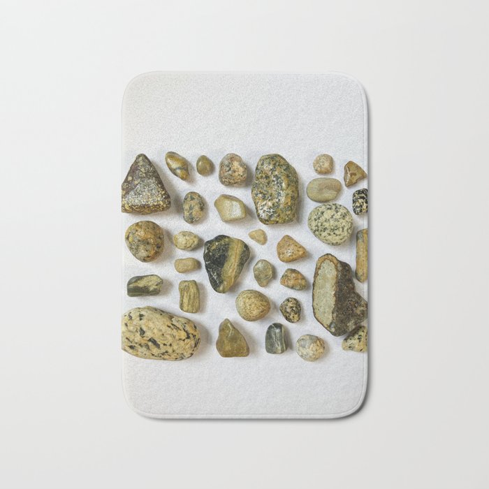 Beach Stones: The Yellows (Lapidary; Found Objects) Bath Mat