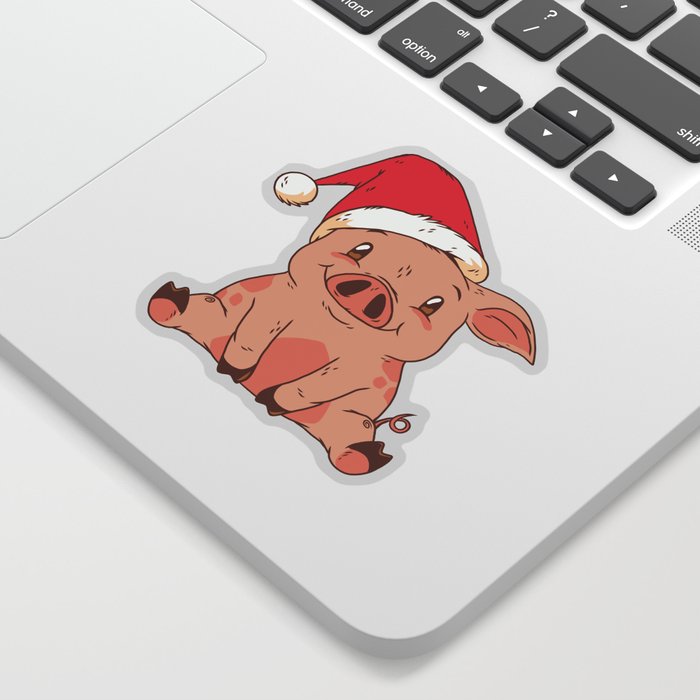 Christmas Pig Sticker
