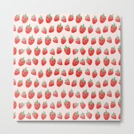 strawberry farm Metal Print | Strawberryfarm, Strawbeery, Digital, Painting, Pink 