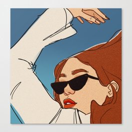 Not going anywhere without my sunglasses Canvas Print