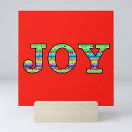 Joy Word Art Red Mini Art Print