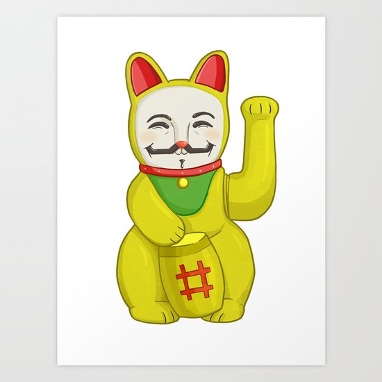 Occupy Lucky Cat Art Print