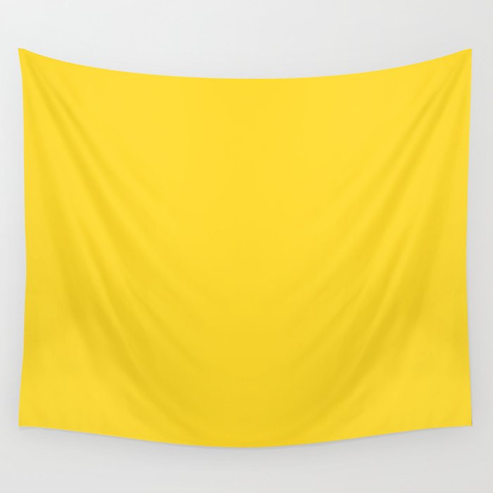 Bright Mid-tone Yellow Solid Color Pairs Pantone Vibrant Yellow 13-0858 / Accent Shade / Hue  Wall Tapestry