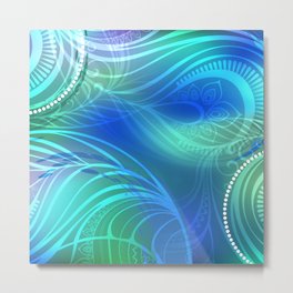 Iridescent Peacock Background Metal Print