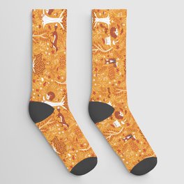 Foxes in a Forest of Fall Trees Socks