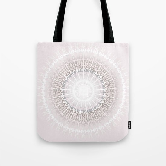 Pastel Gray Mandala Tote Bag