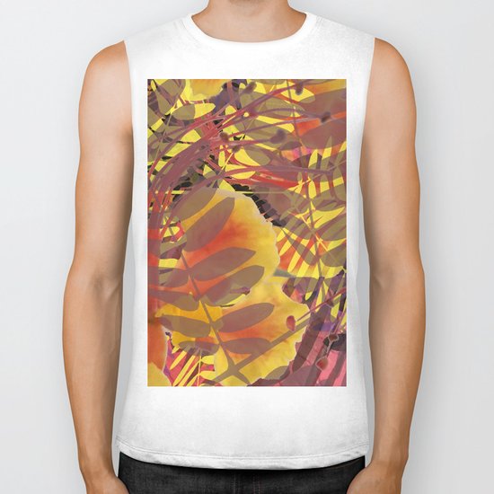 Autumn Tropical Vibe Biker Tank