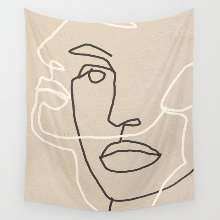 Abstract shop face tapestry