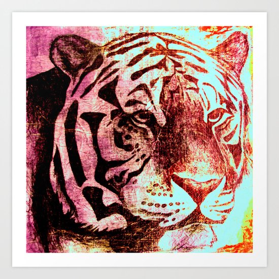 Sunset Tiger Art Print