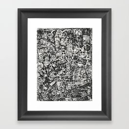 Black and Grey Wild Abstract Design  Framed Art Print