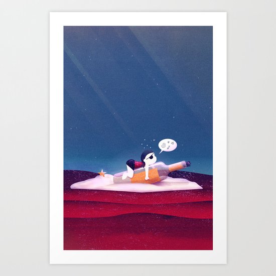 Message on a Bottle Art Print
